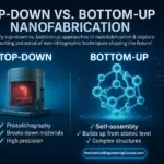 Demystify top-down vs. bottom-up approaches in nanofabrication & explore the exciting potential of non-lithographic techniques shaping the future!