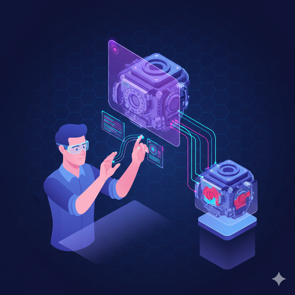 holographic 3d cad model using ar glasses