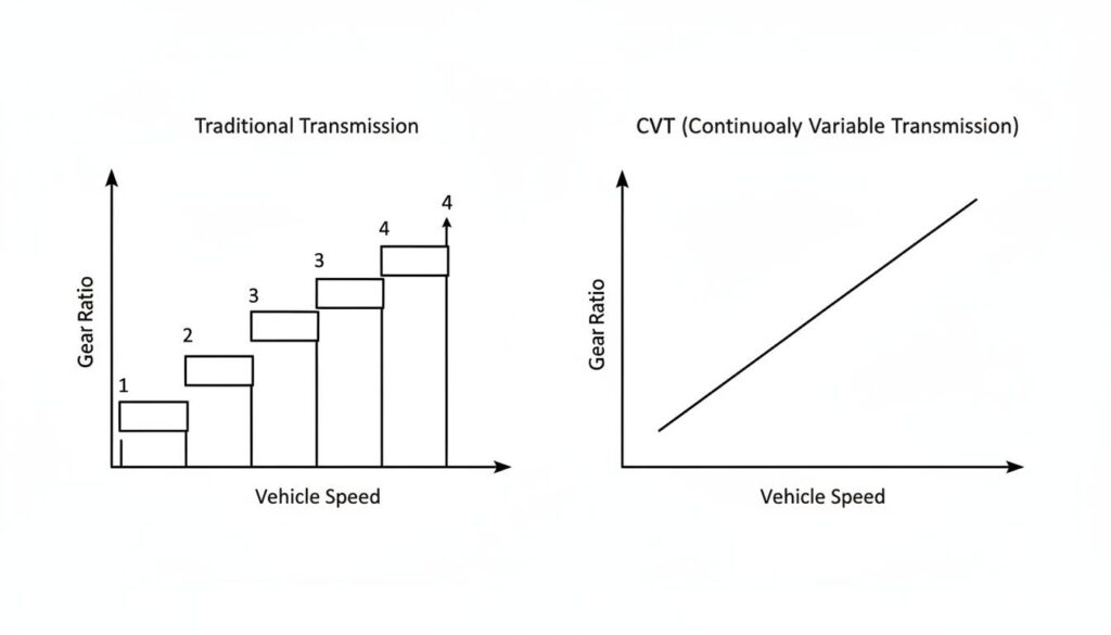 Traditional manual transmission vs continuously variable transmission