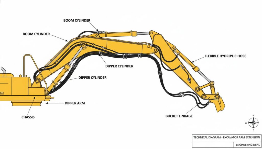 Advantages and Disadvantages of Hydraulic Systems A technical illustration of a hydraulic press. A small piston on the left is being pushed down by a hand. A large piston on the right is lifting a heavy car. Arrows show the flow of fluid from the small side to the large side.