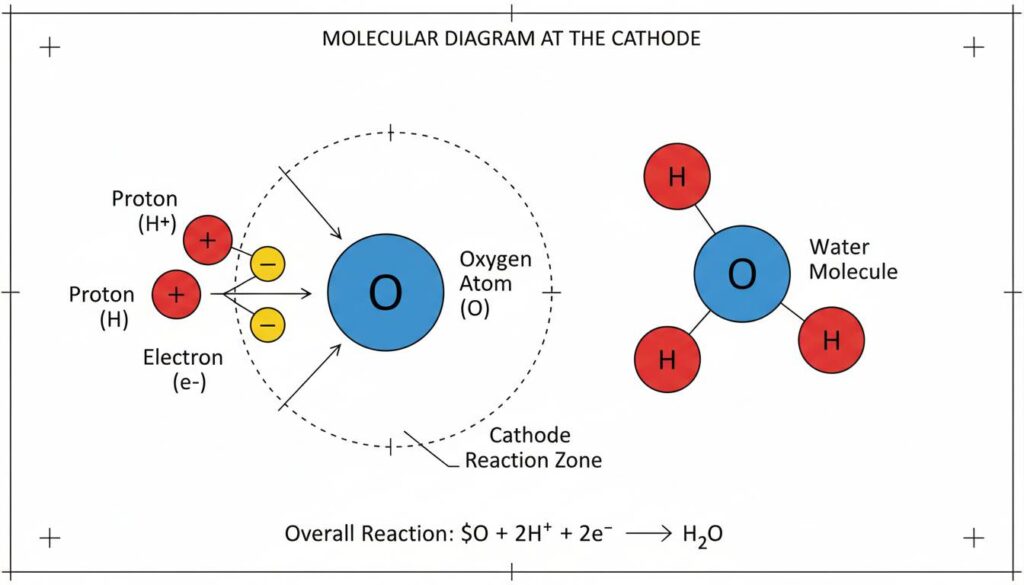 Molecular diagram at the Cathode
