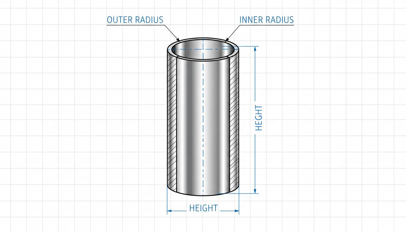 Solving the Mystery of the Metal Pipe: Hollow Cylinder Surface Area and Thickness